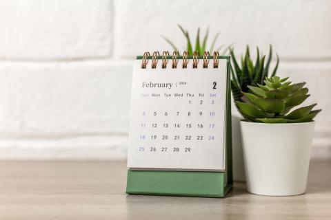 Calendar on a desk